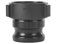 2 1/2 x 2 1/2 Inch (in) Size Hard Coat Aluminum Type HA Hydro Adapter Cam and Groove Coupling with NST Fire Threads
