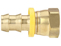 1/2 Inch (in) Hose Inner Diameter and 1/2 Inch (in) Pipe Thread size Brass Hose x JIC Female 37 Degree Swivel Grip-On Fitting