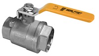 1/4 Inch (in) Size 316 Stainless Steel Full Bore 2 Piece 2000 WOG/CWP PTFE Seat Locking Handle Ball Valve