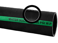 2 Inch (in) Inner Diameter Black SBR/Natural Rubber Blended Water Suction Hose