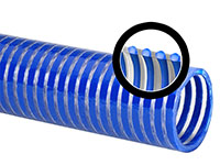 2 Inch (in) Inner Diameter Blue/Clear PVC Cold Weather Suction Hose