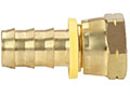 3/8 Inch (in) Hose Inner Diameter and 3/8 Inch (in) Pipe Thread size Brass Hose x Female 45 Degree Flare Grip-On Fitting