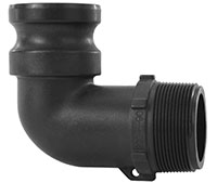 2 Inch (in) Size Polypropylene Type F Male Adapter x Male NPT Elbow 90 Degree Cam and Groove Coupling - 2