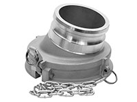 4 x 4 Inch (in) Size Aluminum Type GA Gravity Drop Adapter Cam and Groove Coupling with Stainless Steel Self-Locking Handles - 2