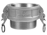 3 Inch (in) Size 316 Stainless Steel Type B Female Coupler x Male NPT Self-Locking Cam and Groove Coupling