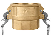 3 Inch (in) Size Brass Type D Female Coupler x Female NPT Self-Locking Cam and Groove Coupling