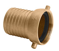 3 Inch (in) Size Brass Female NPSH Threads Shank Coupling