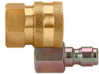 1.48 Inch (in) Length Brass 1/4 Inch (in) Body Size Power Wash Straight Thru Quick Connect Socket