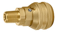 2.05 Inch (in) Length Brass Auto Industrial Interchange 1/4 Inch (in) Body Quick Connect Socket