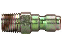 1.56 Inch (in) Length Zinc Plated Steel 1/4 Inch (in) Body Size Power Wash Straight Thru Quick Connect Plug