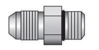 1/4 Inch (in) T1 (UNF) and 1/4 Inch (in) T2 (UNF) Carbon Steel JIC Male x Short Male Adapter Fitting