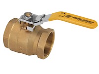 2 Inch (in) Size Brass Full Bore 2 Piece Ball Valve with Locking Handle