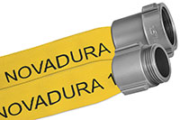 Yellow Coated 500# Test Novadura Single Jacket Fire Hose Assemblies