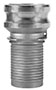 1 1/2 x 1 Inch (in) Size 316 Stainless Steel Type ER Male Adapter x Shank Reducing E Cam and Groove Coupling
