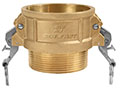 3 Inch (in) Size Brass Type B Female Coupler x Male NPT Self-Locking Cam and Groove Coupling