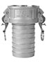 3 Inch (in) Size 316 Stainless Steel Type C Female Coupler x Hose Shank Self-Locking Cam and Groove Coupling