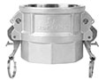 3 Inch (in) Size 316 Stainless Steel Type D Female Coupler x Female NPT Self-Locking Cam and Groove Coupling