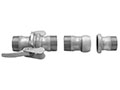 Zinc Plated Steel Flanged Bauer Type Male Threaded Couplings Complete Set
