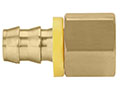 1/2 Inch (in) Hose Inner Diameter and 1/2 Inch (in) Pipe Thread size Brass Hose x FPT Grip-On Fitting