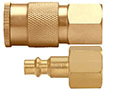 1.97 Inch (in) Length Brass Semi-Auto Industrial Interchange 1/4 Inch (in) Body Quick Connect Socket