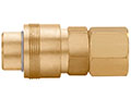 1.97 Inch (in) Length Brass Auto Industrial Interchange 1/4 Inch (in) Body Quick Connect Socket