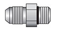 1/4 Inch (in) T1 (UNF) and 1/4 Inch (in) T2 (UNF) Carbon Steel JIC Male x Short Male Adapter Fitting